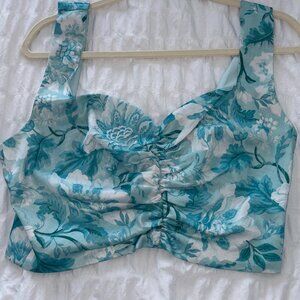 Calantha Top - Aqua Floral